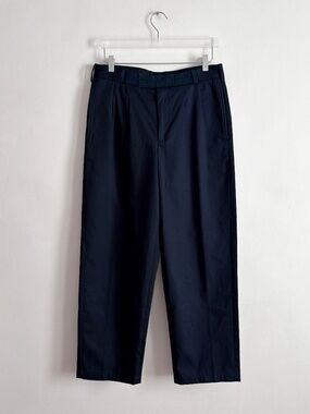 Noah NYC navy double pleat cotton twill pant trouser la garconne mens xs s 26